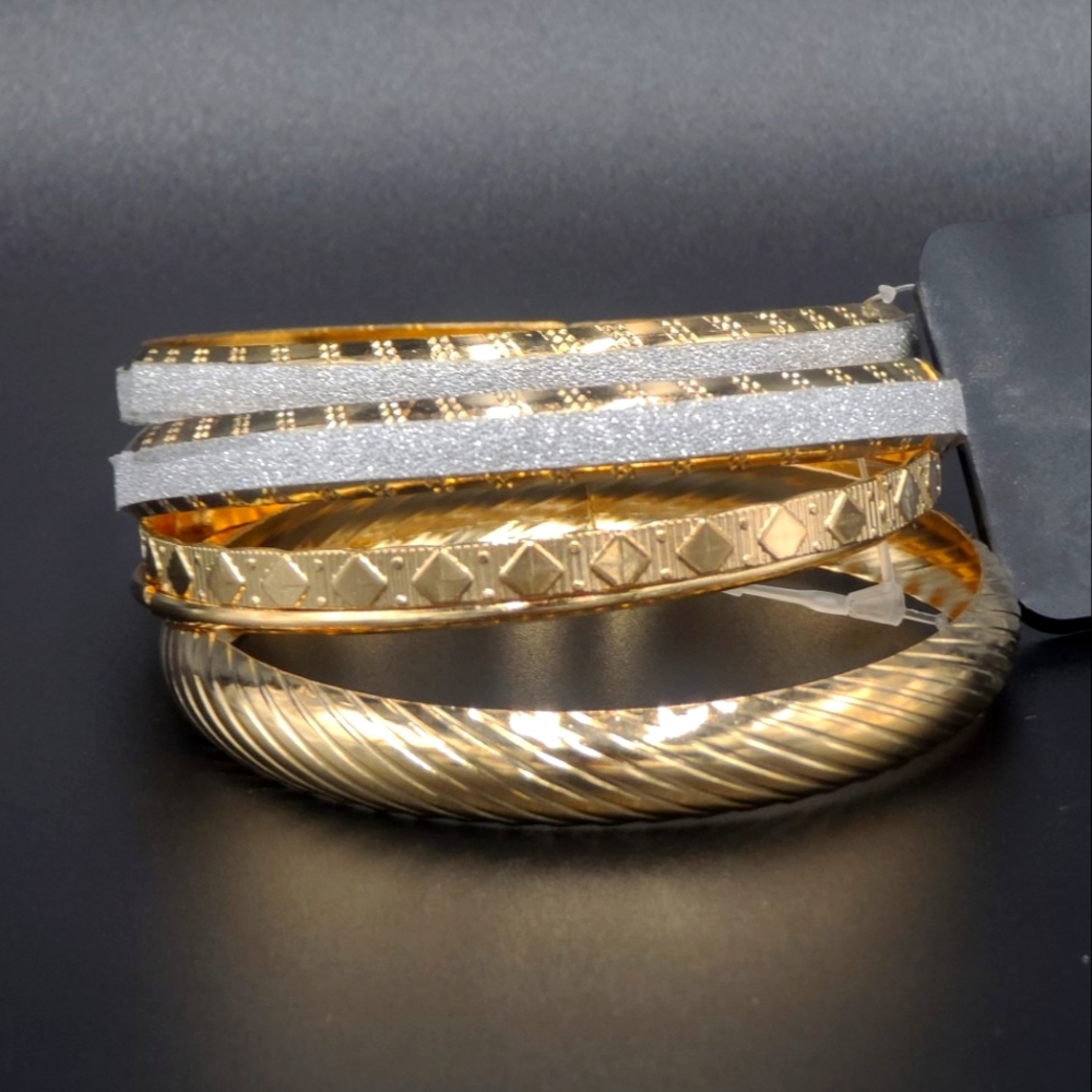 Gold tone bangles bracelets